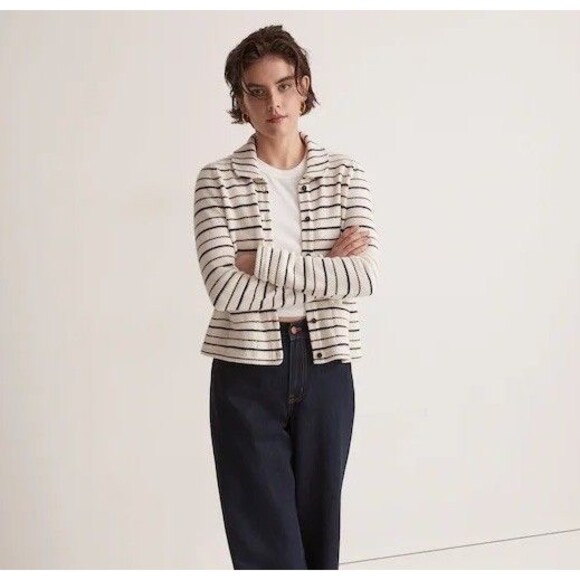 Madewell Sweaters - Womens Size M Madewell Striped Button Front Cardigan EUC